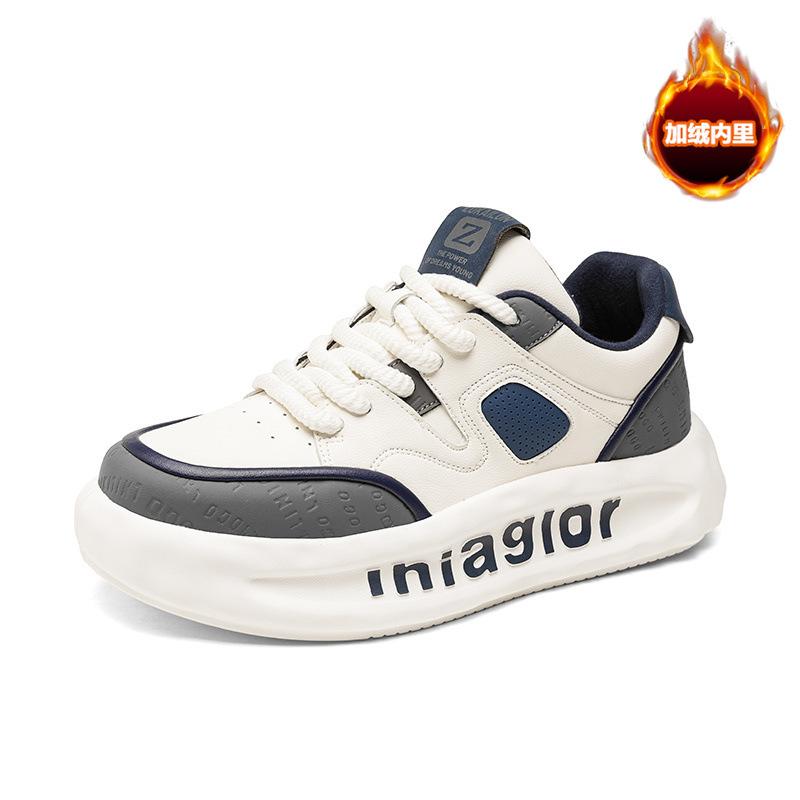 

Осенне-зимние низкие платформенные туфли, студенческие спортивные туфли с кожаным верхом, бархатные и утепленные повседневные туфли на шнуровке, одна пара 2025 39