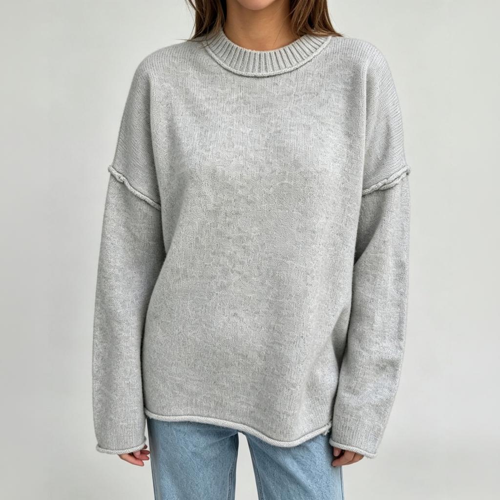 Women's Casual Oversized Pullover Sweater - Loose Fit Knit Top for Everyday Wear