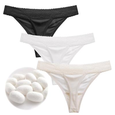 Laipin Seidensatin Sexy Slips Damen T-Back, Wunderschön, Glänzend, Niedrig geschnittene Lingerie, Unterwäsche,