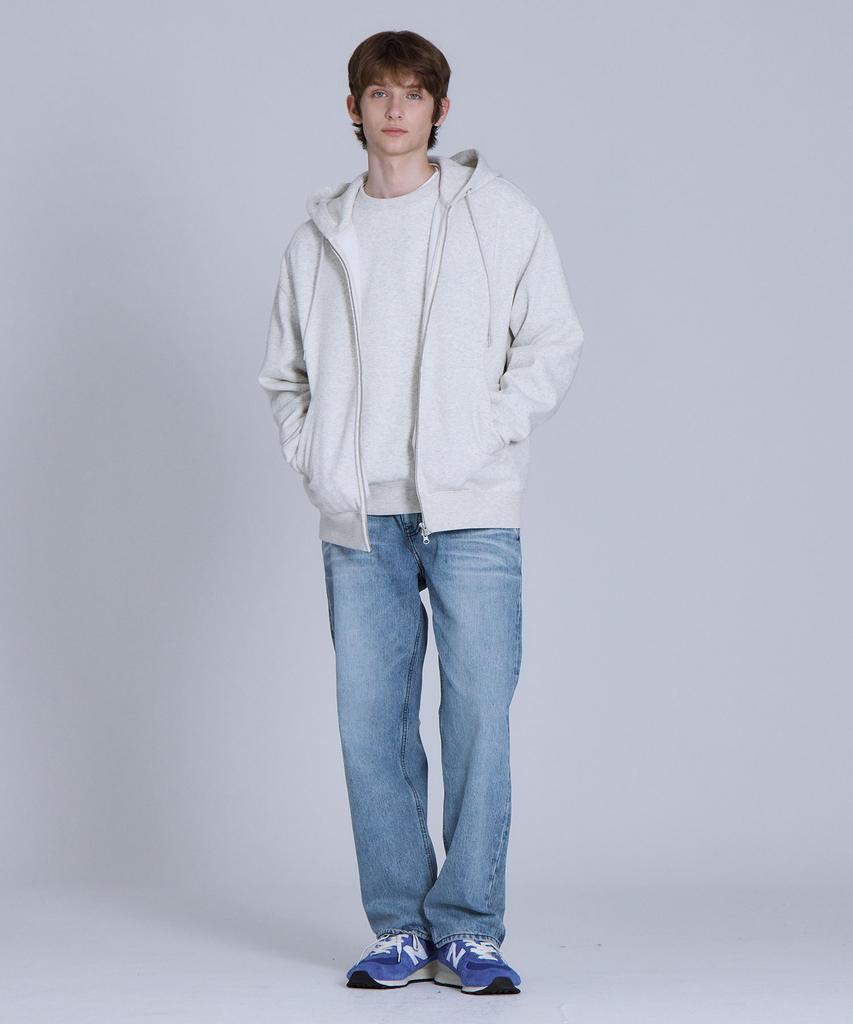 Basic House Uni Basic Brushed Terry Hooded Zip-Up Jumper Oatmeal Lajp7101