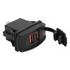 Black Universal Rocker Switch Style Dual USB Car Charger QC3.0 Fast Charge Socket with LED Backlight