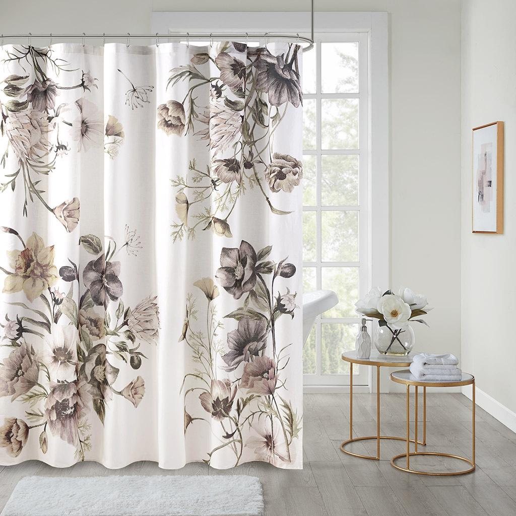 Elegante tenda da doccia con motivo floreale - impermeabile e facile da asciugare - perfetta per il bagno di casa - design moderno minimalista
