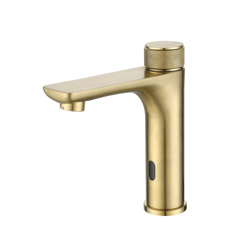 Messing Smart Sensor Badezimmer Waschtischarmatur Deckmontiert Kalt- und Warmwasser-Mischer Waschtischarmatur Kran Infrarot-Sensor