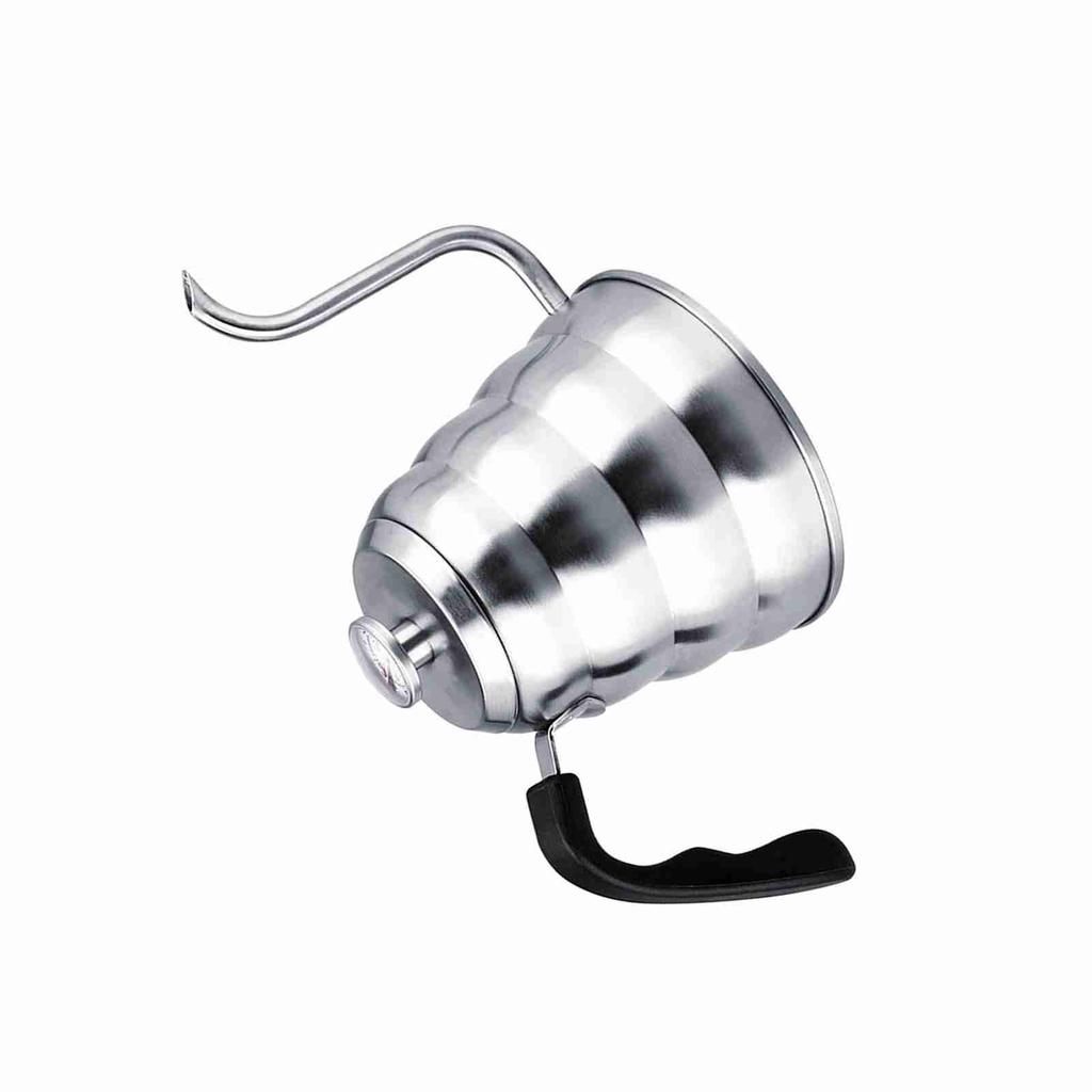 304 Stainless Steel Pour Over Coffee Gooseneck Kettle Teapot with Thermometer Home 1.2L