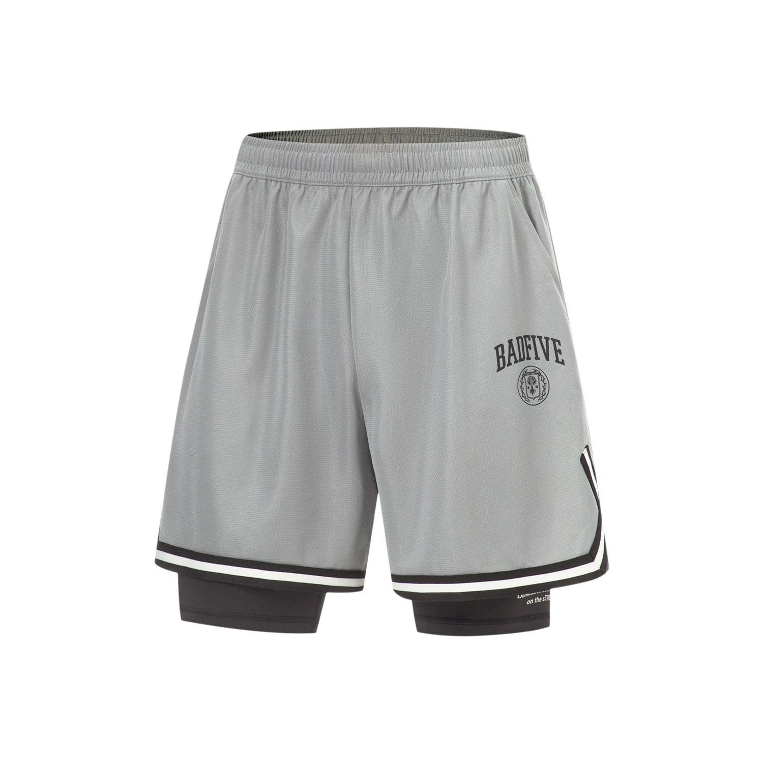 Li-Ning BadFive Graphic 2-in-1 Shorts  Grey  Men s AKST521-2 M