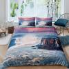 Nature River Bedding Set Starry Sky Duvet Cover Set Mountain River Forest Moon Printed Design Natural Landscape Comforter Cover