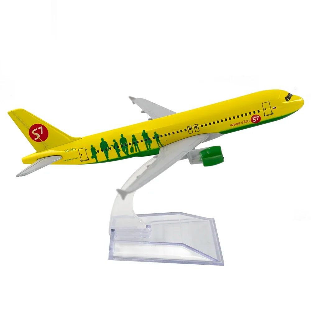 16cm Russian Airlines Siberia S7 Airplane Model Aeroflot Airbus 320 Aircraft Diecast Model Metal 1/400 Scale Plane