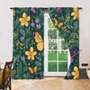 Set Of 2 Versatile Polyester Transparent Curtains Home Decoration Butterflies Flowers Use Bedrooms Living Rooms Curtain Perfect For Room