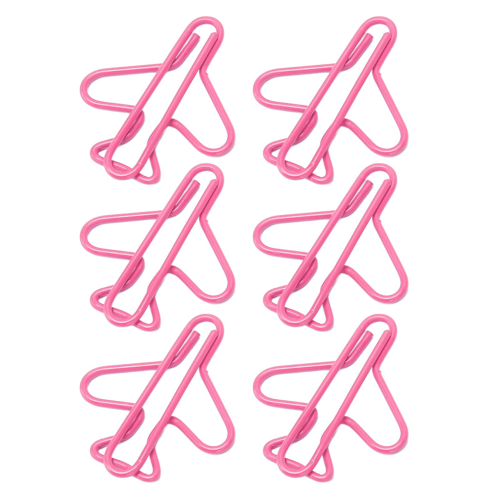 

100pcs Airplane Shaped Paper Clips Rust Prevention Plating Process Cute Paper Clip for Scrapbooking Card Making Pink розовый