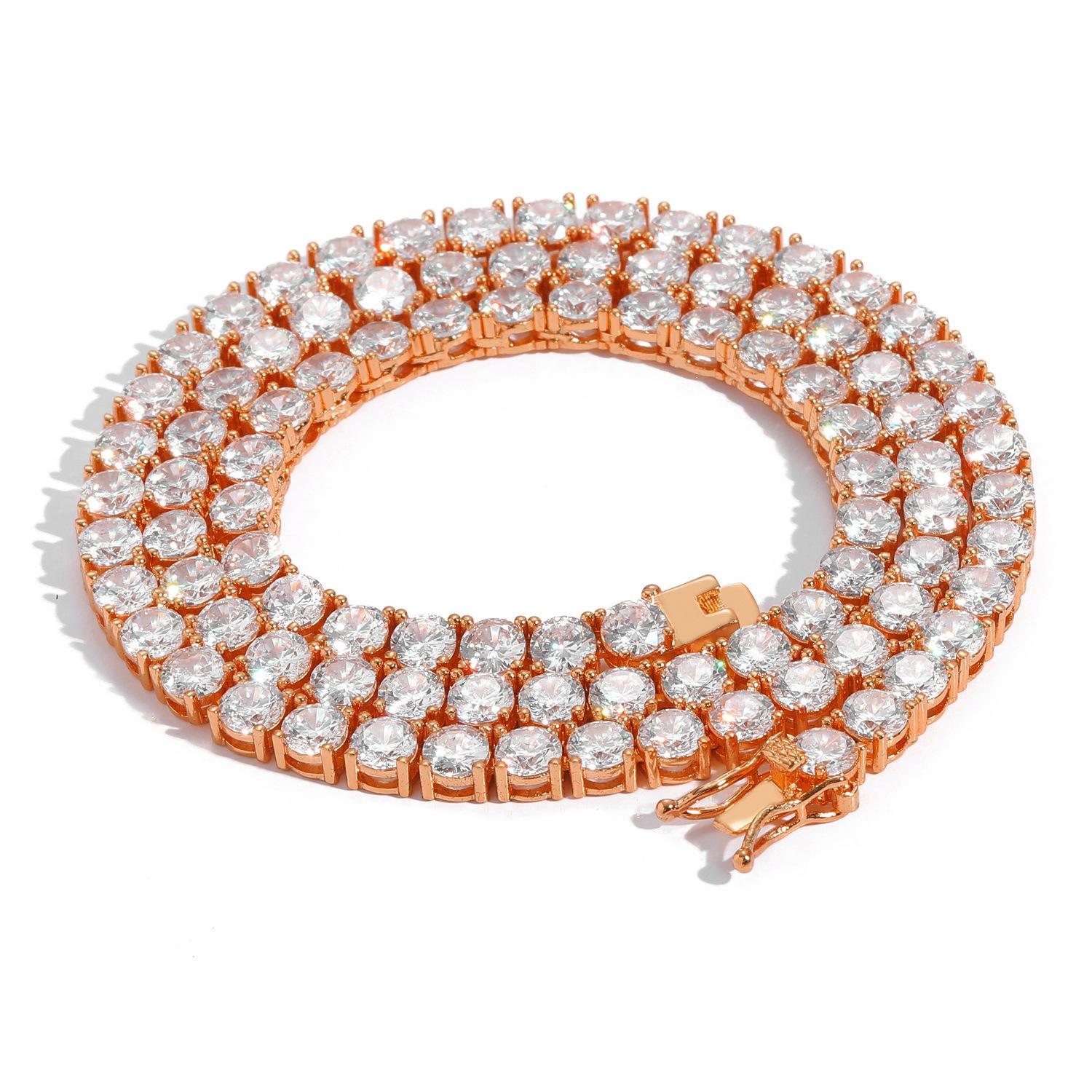 2026 European and American Men s Tide Full Diamond Tennis Chain 6mm Single Row Zircon Light Luxury Style 6MM*15CM