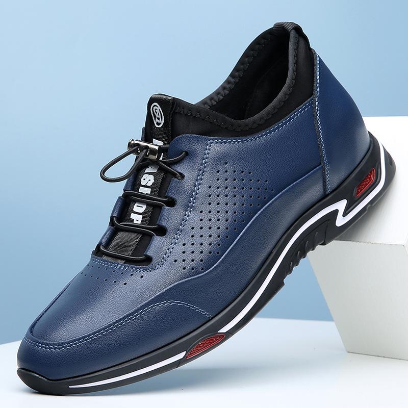 Breathable inner heightening shoes leather shoes invisible 6cm men's leather 8cm hole sports small casual heightening shoes men