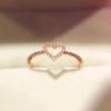Heart-Shaped Rose Gold Diamond Ring: S925 Sterling Silver Index Band for Women