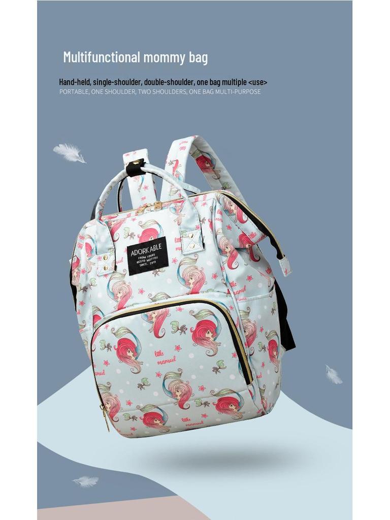 2025 Stylowy Nadruk Duża Pojemność Podwójny Plecak i Torba na Ramię dla Mam