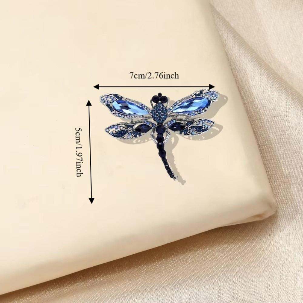 Elegant Rhinestone Brooch Zinc Zinc Alloy Women Brooches Gifts Crystal Dragonfly Badge Pin  Blazer