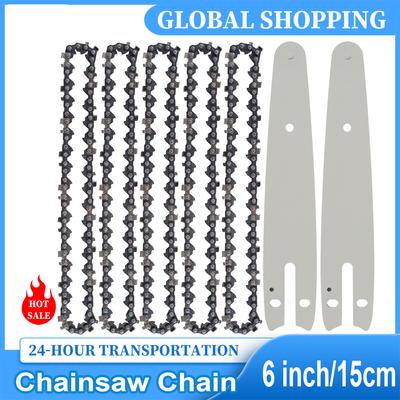 3/8 Inch Mini Chain Saw Chain Wear Resistant Heavy Duty Chainsaw Chain Guide Bar Carpenter Woodworking Tool Chain Carbide
