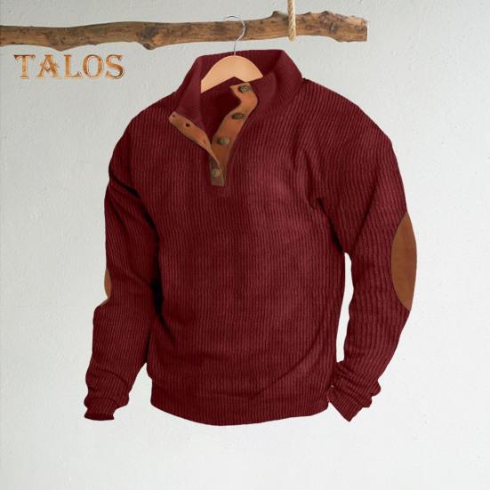 Spring Autumn Men Top Colorblock Patchwork Retro Style Half-open Stand Collar Sweatshirt Plus Size Loose Long Sleeves Top Daily Life Office Outdoor