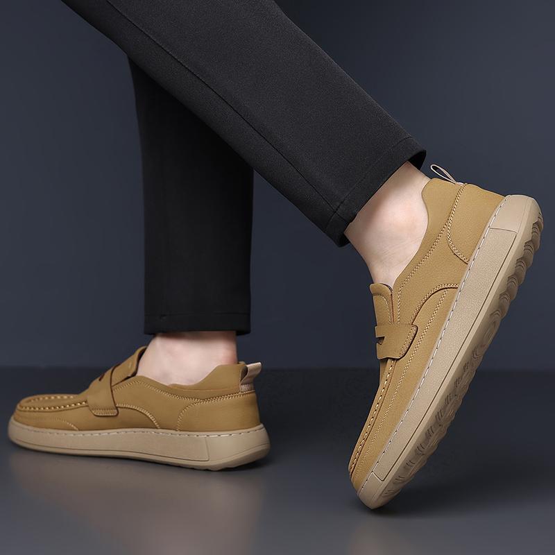 Fashion Brand Soft Comfortable Flat Bottomed Walking Travel Shoes High-quality Handmade Urban Business Leather Shoes Men's Casual Shoes