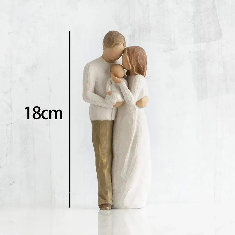 Nordic Style Figure Nativity Scene Wood Sculptures Family Ornament Family Resin Figurine Crafts Wedding Gift for Home Decoration
