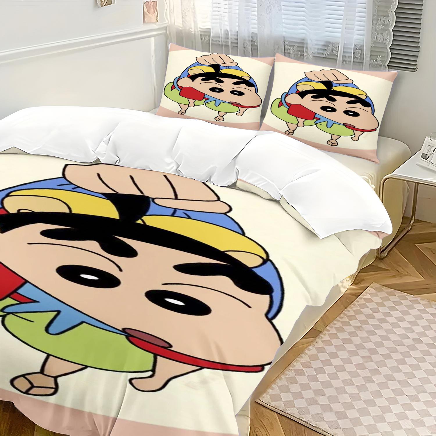 

Duvet Cover Crayon Shin-Chan Cartoon Japanese Comics Home Printed Pillowcase Set Adult Bedroom Children Comforter Bedding 90X200cm