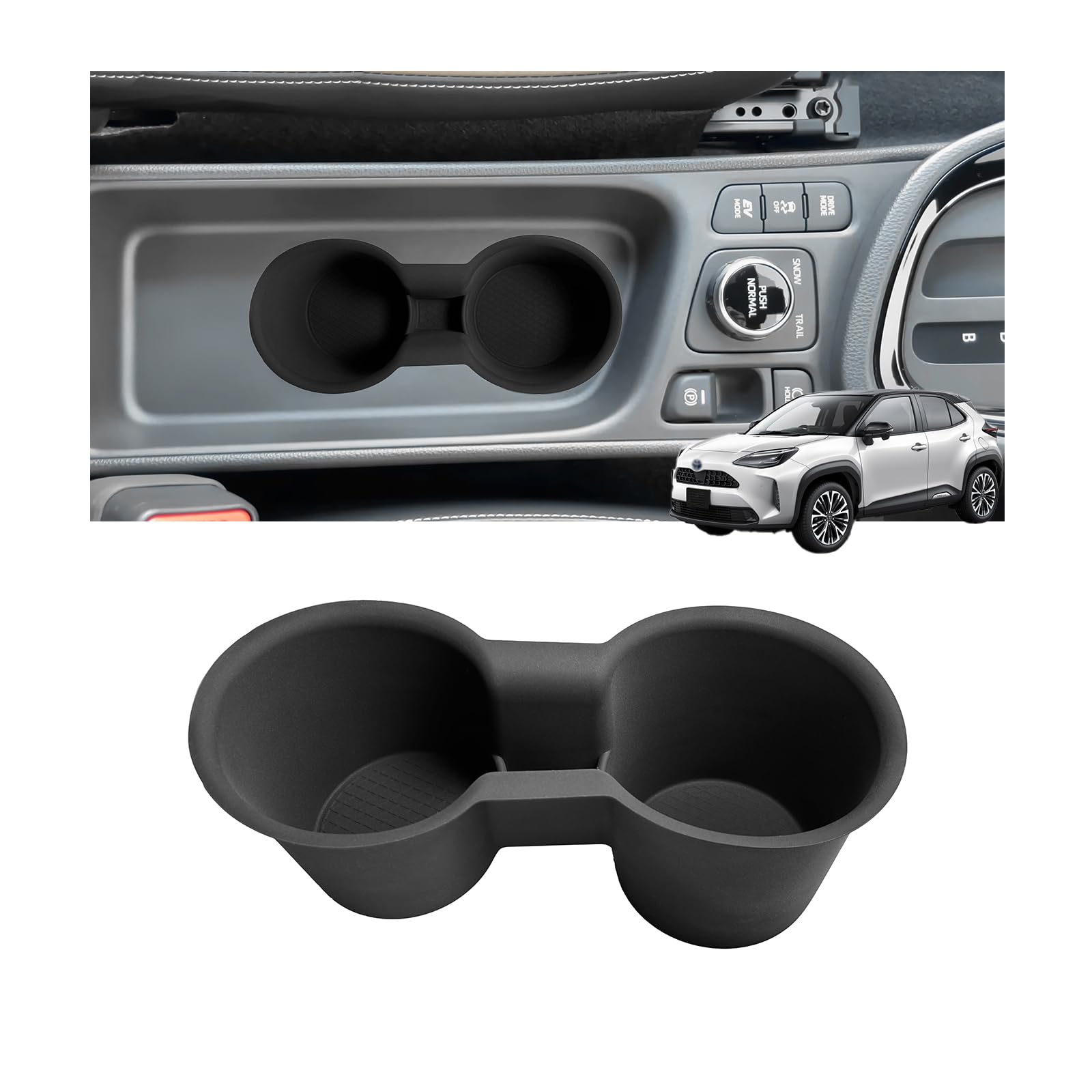 

Yaris Cross Серии 10 15 Аксессуар Подстаканник для напитков на центральную консоль Силикон Легкая установка Дастер 1 шт. чёрный