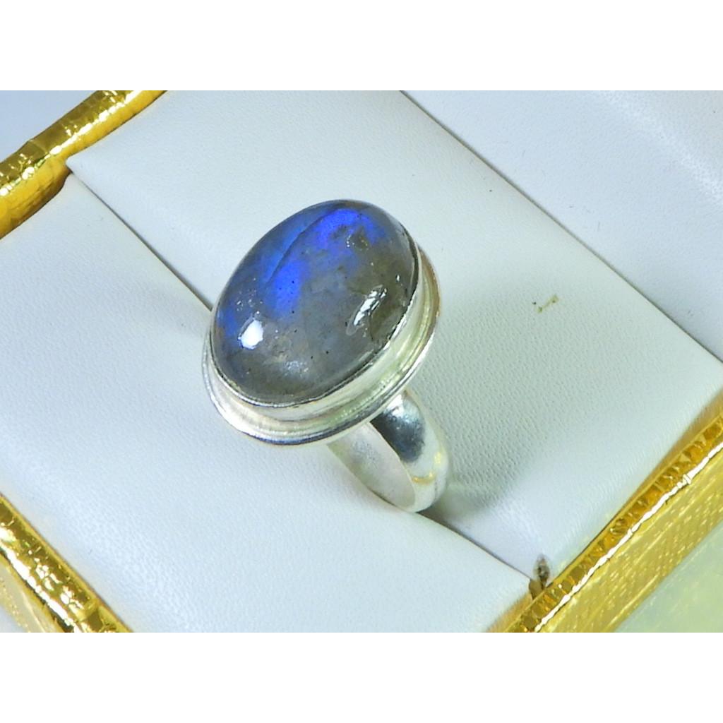 

Oval Labradorite Ring US-7 Solid 925 Sterling Silver Chunky Gemstone Ring MK-32