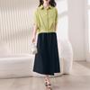 Mom's Summer 2025 Chic Slimming Two-Piece: Loose Casual Suit Skirt & Shirt Dress Set