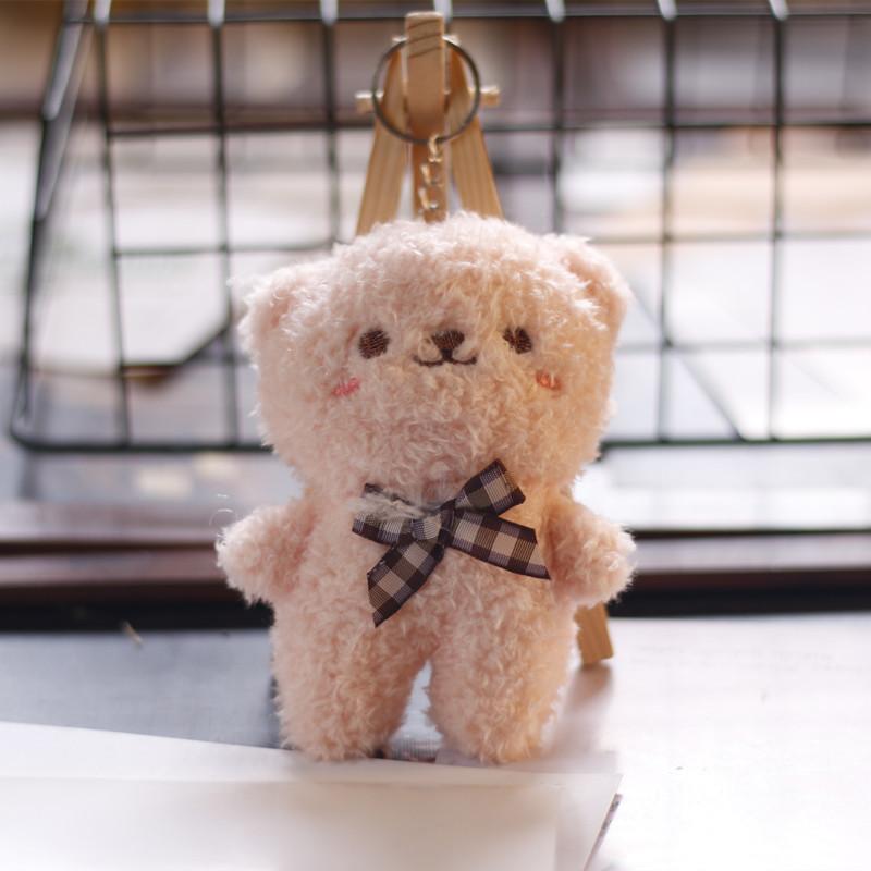 

Sweet Pink Bunny Plush Key Holder Cute Bag Accessory Fluffy Toy 10cm Pink Bear