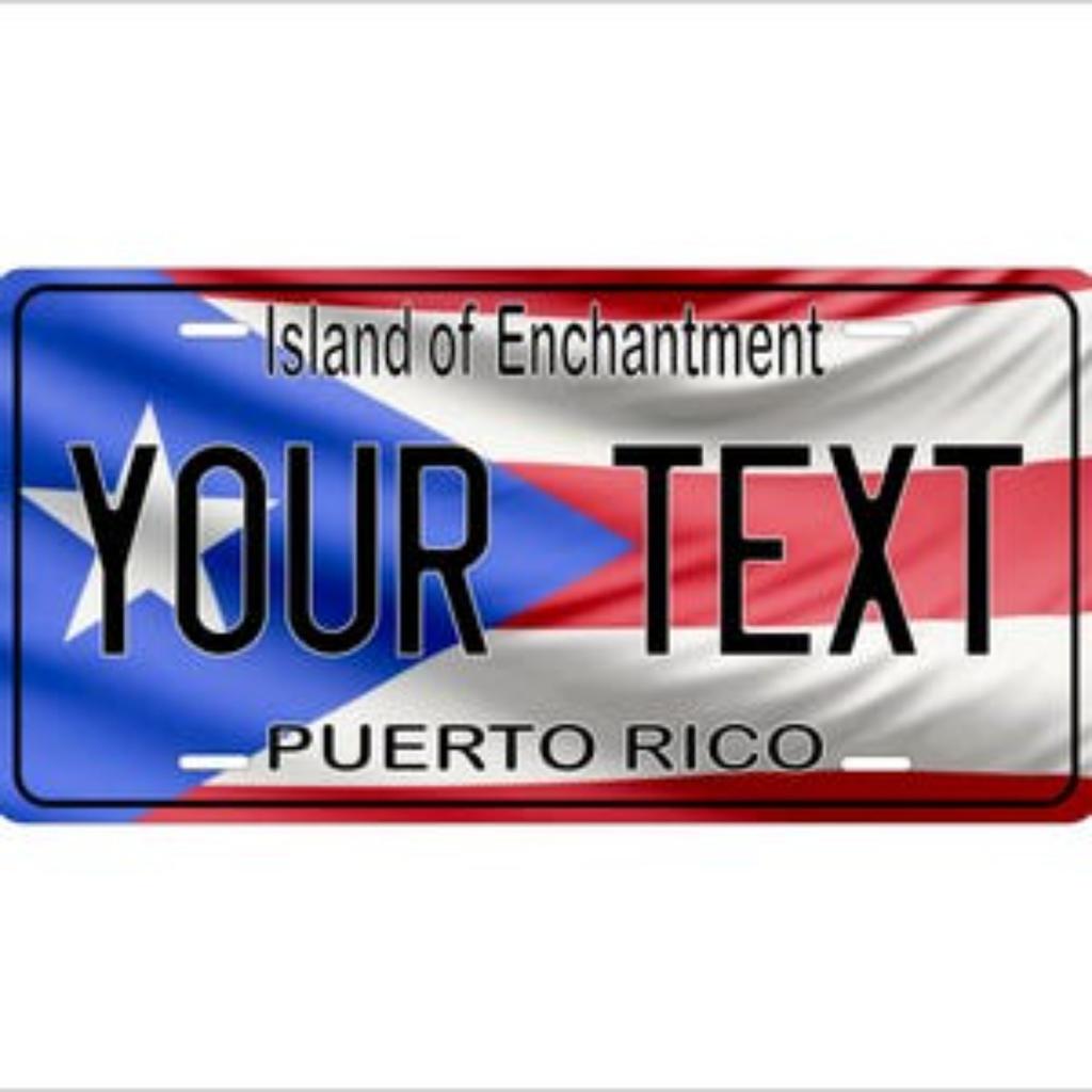 Personalized Puerto Rico Flag Waving Metal License Plate Car Home Decor