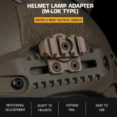 Adapter do lampki hełmowej Regulowany obrót 360 stopni Nylonowy montaż na szynę hełmu na latarkę do M-LOK Akcesoria do hełmu Airsoft