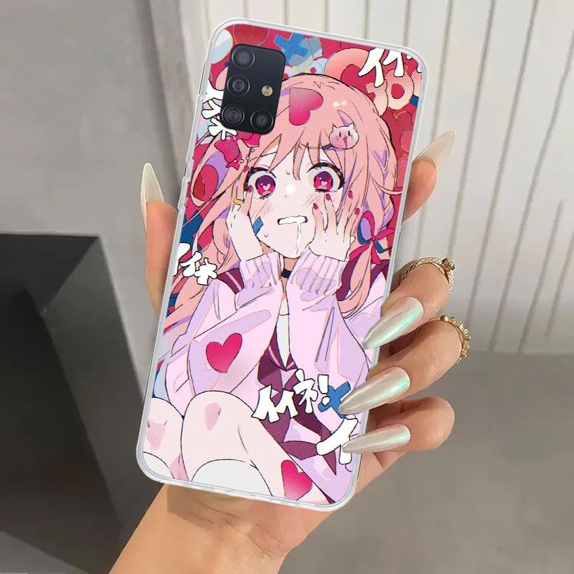 Cute Anime Girl INS Phone Case for Samsung Galaxy A52 A32 A22 A12 A02S A50S A30S A10S Note 20 Ultra 10 Plus S10 A31 A20 A71 A72
