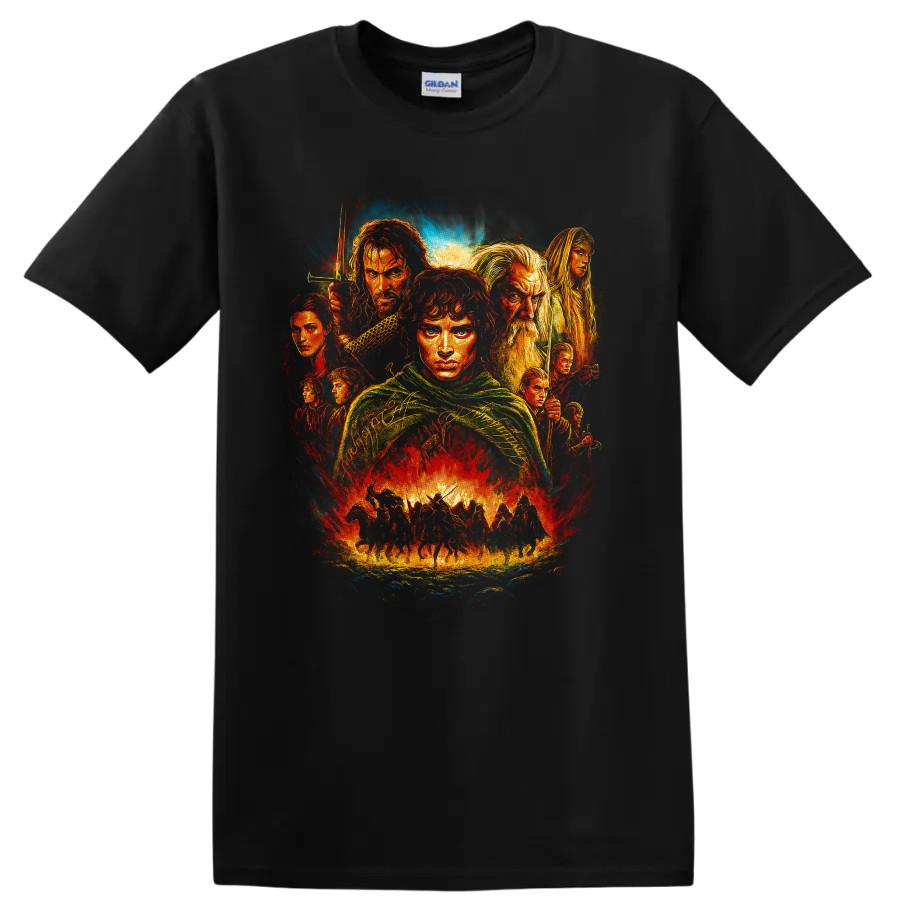 Lord of the Rings Movie Collage Epic Fantasy T Shirt Fellowship Tee