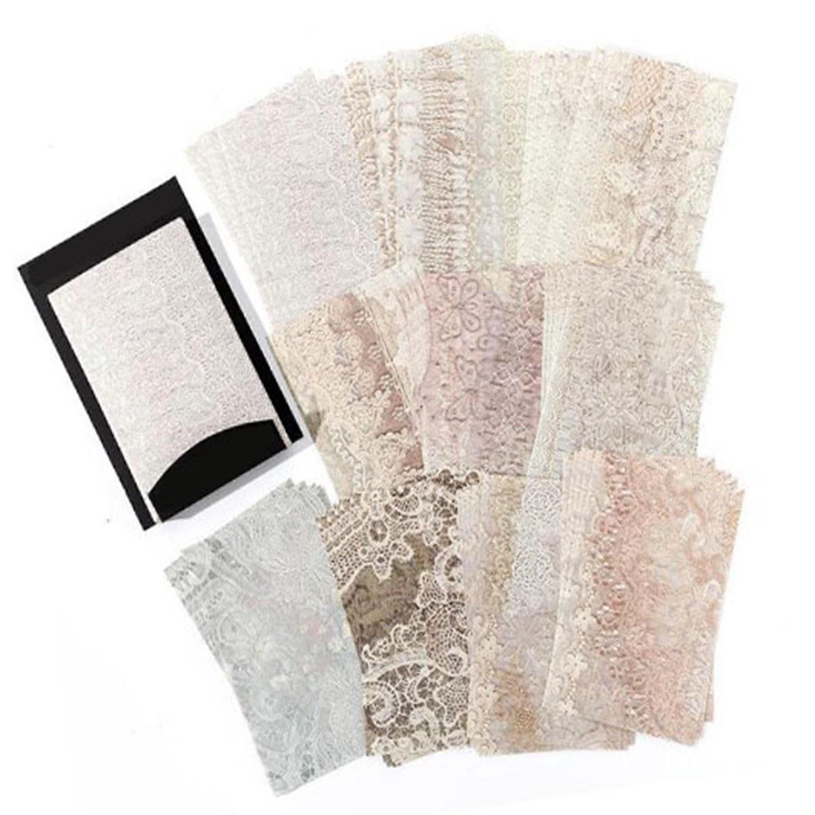 

50 листов бумаги с кружевным краем, винтажная канцелярская бумага для скрапбукинга, журнала, планера, для письма, фон