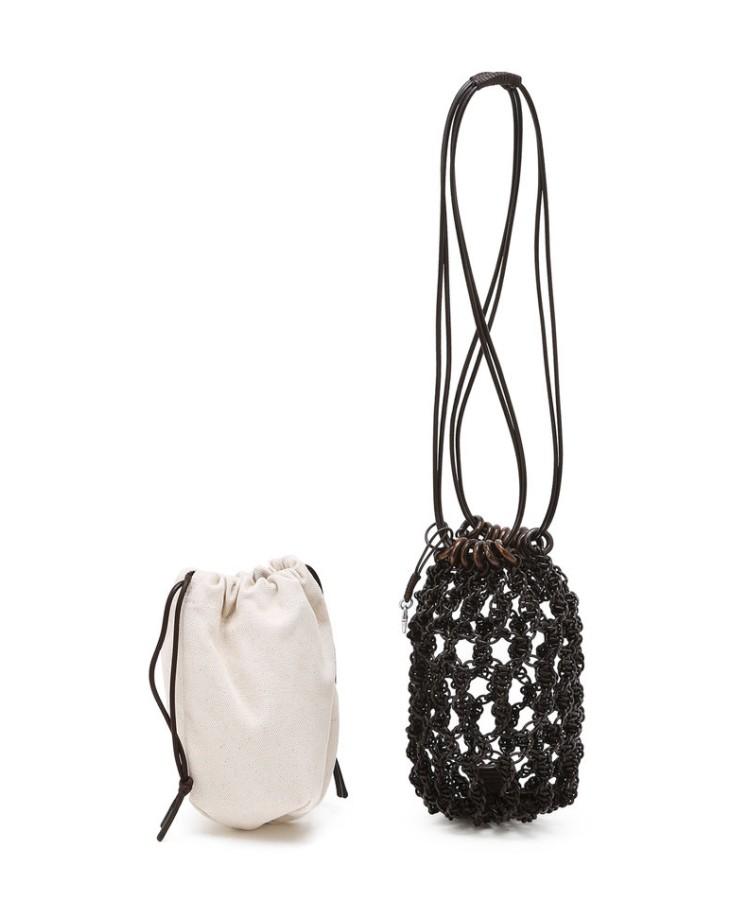 Athe Vanessabruno Ivory Weaving Net Mini Bag Aaba6E865Iv