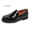 Hot Luxury Slip On Dress Shoes Men Genuine Leather Italian Loafer Shoes For Men Black Patent Leather Formal Oxford Men Wedding