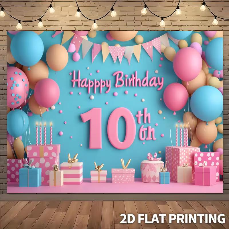 2D 8th Birthday Party Backdrop Diamond Crown Cake Gift Design