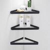 Black Bathroom Shelf Wall-mounted Glass Shower Corner Rack White Aluminum Bathroom Storage Rack Bathroom Accessories Triangular