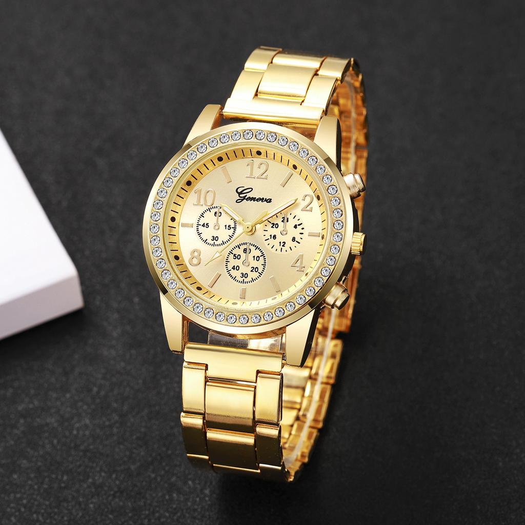 Fashion Rhinestone Women Watches Ladies Alloy Band Arabic Dial Analog Quartz Wrist Watches