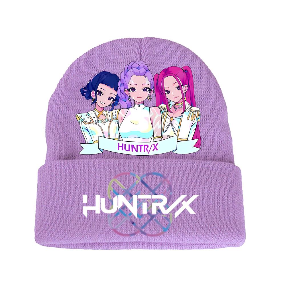 K-Pop Demon Hunters Kids Boys Girls Rumi Zoey Mira Knitted Hat Velvet Hat Autumn Winter Warm Kids Knitted Cap