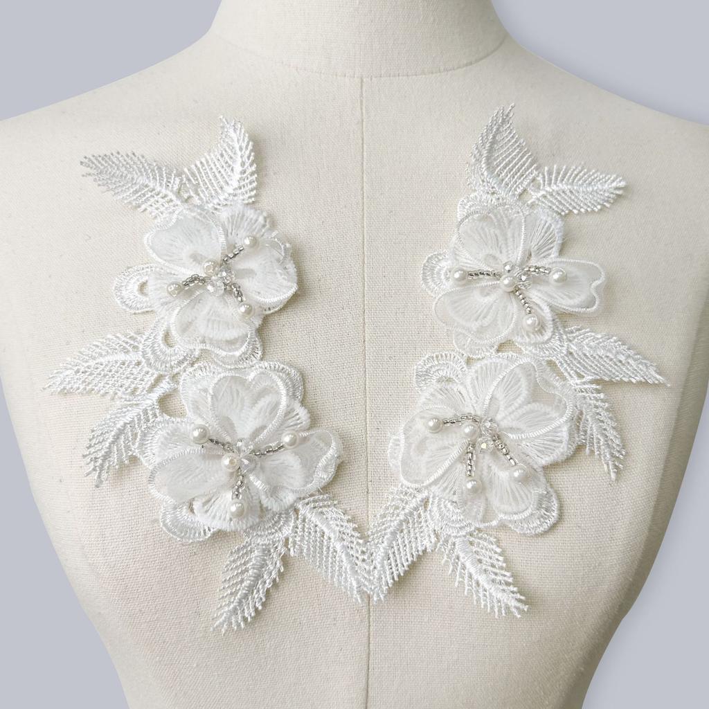 White Water-Soluble Flower Three-Dimensional Beads Flower Clothing Diy Work In Progress Jewelry Decoration Accessories