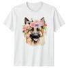 GerUnisex Shepherd Flower Crown Unisexs TShirt Dog Lover Pet Gift