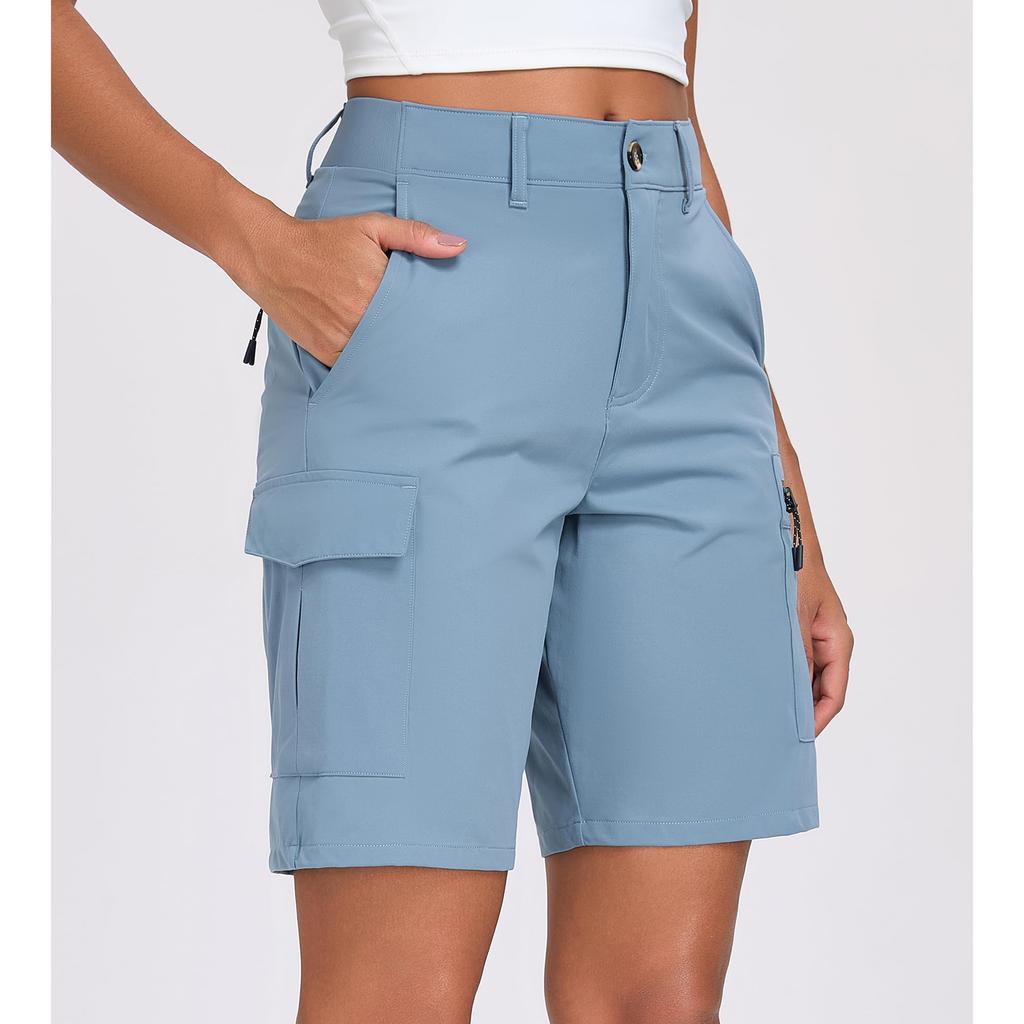 Zomershorts voor dames: casual shorts met hoge taille en wijde pijpen.
