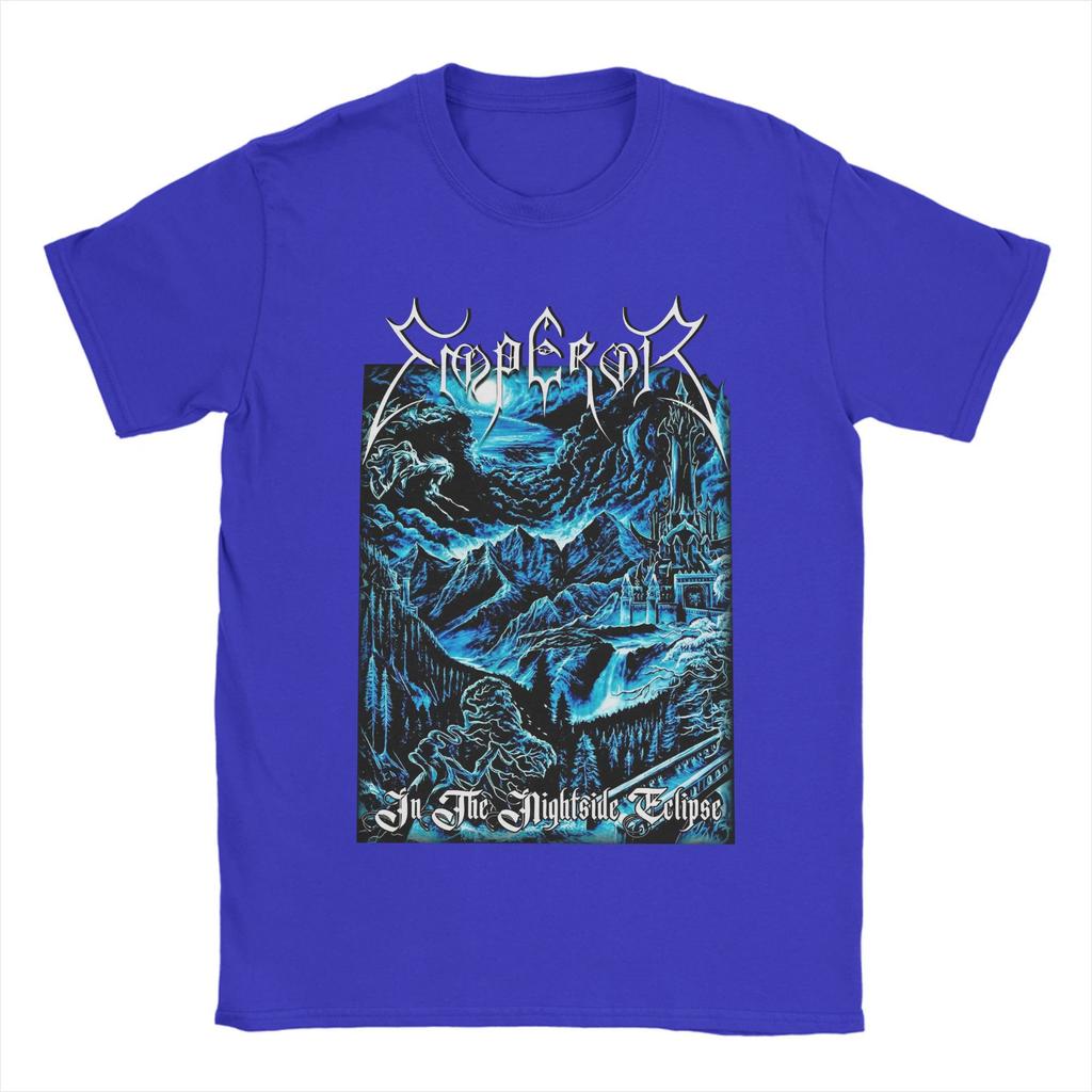 Men Black Metal Band T-Shirts Emperors Cotton Tees Summer Vintage Short Sleeve T Shirt Crewneck Harajuku Tee Shirt Large Size