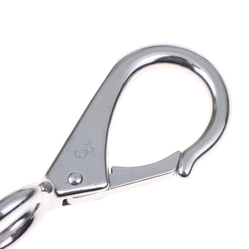 Heavy Duty Stainless Steel 304 Spring Snap Hook Rigid Loaded Fixed Eye Clip Carabiner Universal Marine Boats Clip Dock Hardware