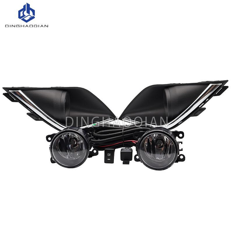 1 set Fog Lights Headlight for Mitsubishi Outlander 2016 2017 2018 2019 Fog Lamp Cover Grill Bezel Front Bumper Fog Light