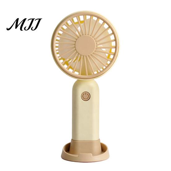 Compact Travel Fan Portable Handheld Mini Fan, 3 Speed USB Rechargeable Personal with Essential Detachable Stand, Quiet Cooling for Office,