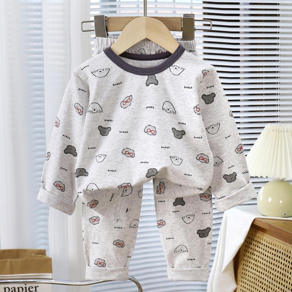 Kids Autumn Lycra Cotton Thermal Underwear Set Boys Girls Baby Base Layer Homewear Pajamas Two Piece Suit