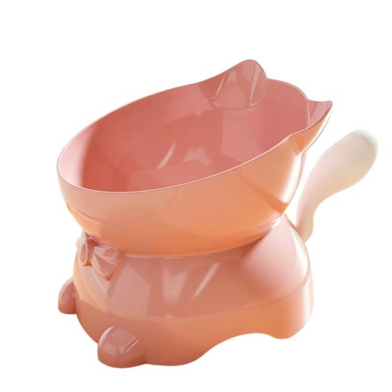 Elevated Cat Bowl Tilted Cat Food Bowl Anti-Slip Raised Cat Feeding Bowl Protects Cats Neck Spine Friendly for Drinking Eating