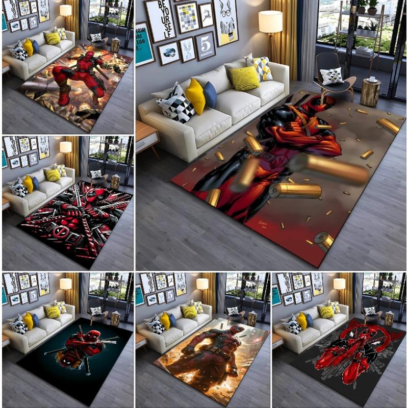 Tappeto Disney Avengers-Deadpool Marvel per Soggiorno Tappeto Grande Area Tappeto Pavimento Camera da Letto Tappetino Antiscivolo Tapis Decorazione Casa