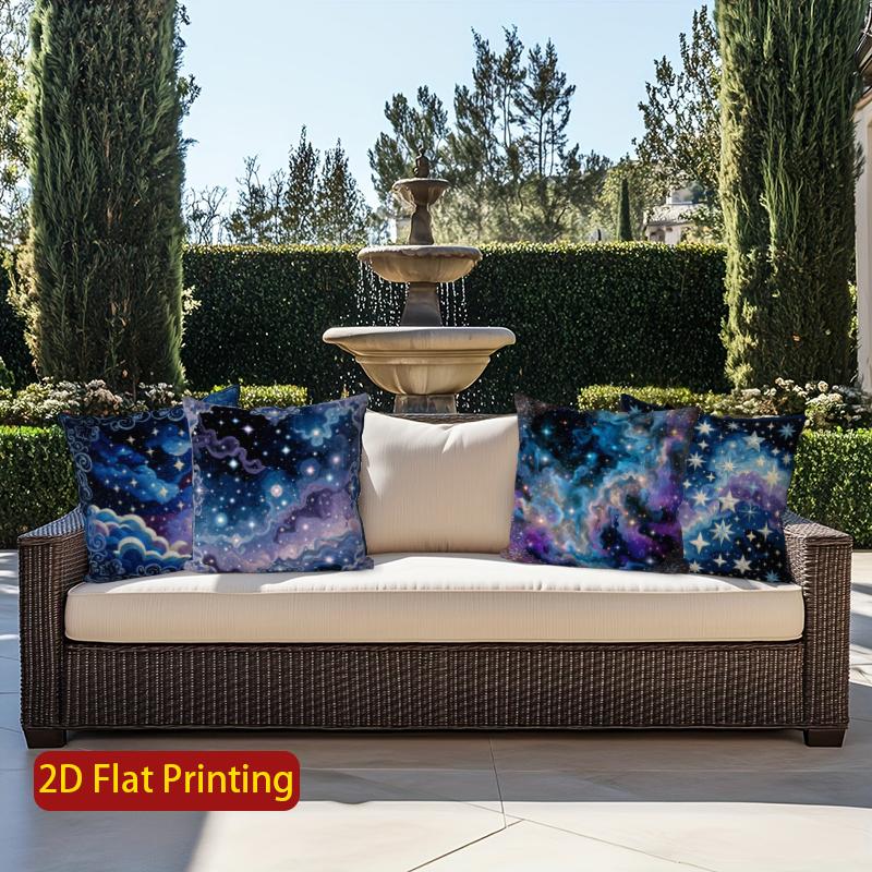 2D Cosmic Starry Sky Pattern Pillow Covers Pattern Cushion Cover Suitable For Sofa Bedroom Car Pillow Cover