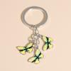 Cute Colorful Butterfly  Enamel Flying Animals Key Chains For Women Girls Accessorie Handmade Jewelry Bag Charm